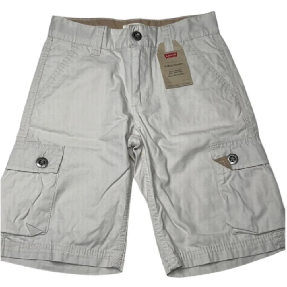 Levi Strauss & Co Boy Cargo Shorts 8 Reg Tan Pockets Belt Loops NWT